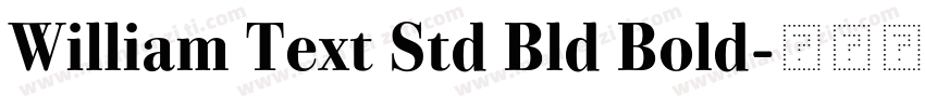 William Text Std Bld Bold字体转换
